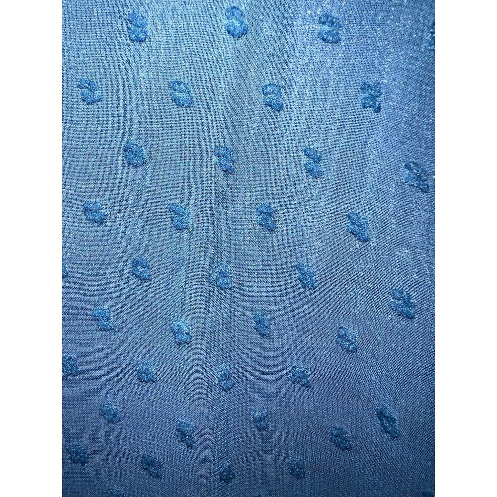 Sheer-Lined Blue Polka Dot Womens Blouse XL - Picture 5 of 5